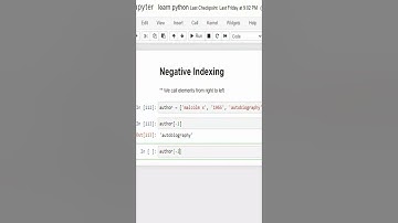 How to do Negative Indexing in List