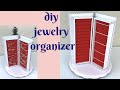 CUTE DIY ROTATING JEWELRY ORGANIZER- Jewelry storage and organization ideas.