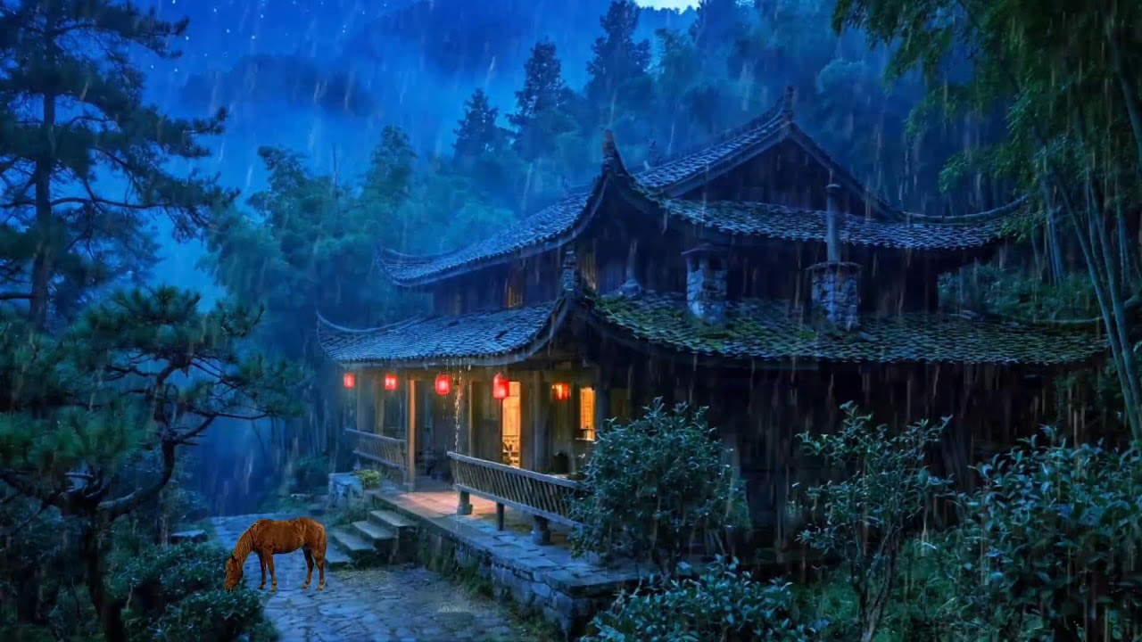 Breathe, Relax & Sleep Deep 🪵🌧️ Cozy Cabin Rain on the Roof | Night Calm Sounds