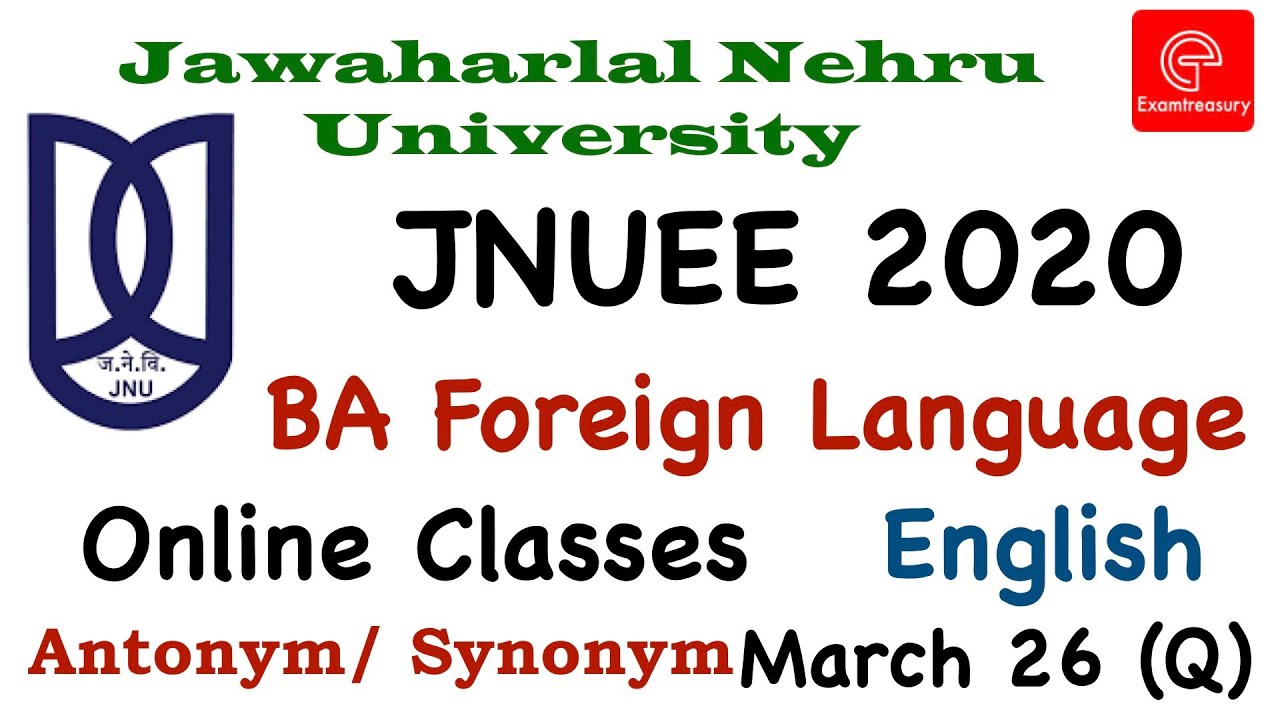 JNU Entrance Exam 2020 | BA Foreign Language | English | Online Classes - 5 (Q) | Test Series JNUEE