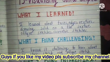 Class 7 Chapter 15 Visualising solid shapes learner diary | class 7 | Maths| #LearningGuruji#