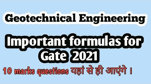 important formulas for gate 2022 and 2021 geotechnical engineering l civil engineering l #gate2022