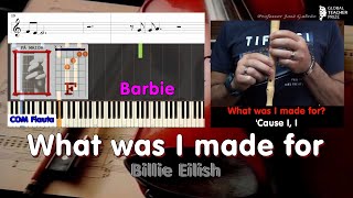 What was I made for Billie Eilish - Notas Flauta Cifra Guitar Acordes Piano Lyrics Karaoke CF