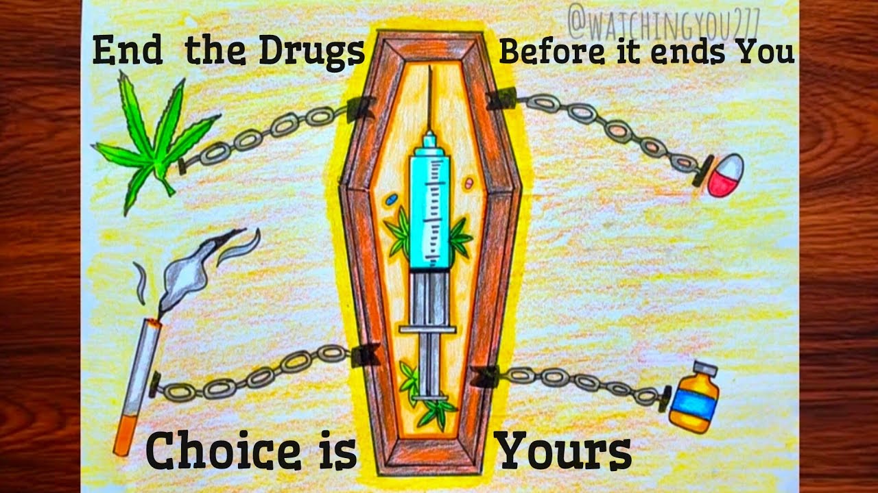 Say No to Drugs Drawing | International Day Against Drug Abuse and ...
