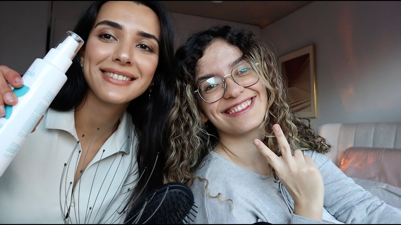 ASMR Real Person Hair & Back Play on My Friend 💖 Calming Video as Day Turns to Night| Extra Relaxing