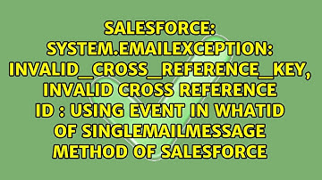 System.EmailException: INVALID_CROSS_REFERENCE_KEY, invalid cross reference id : using Event in...