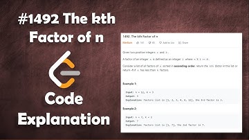The kth Factor of n | Live Coding with Explanation | Leetcode #1492