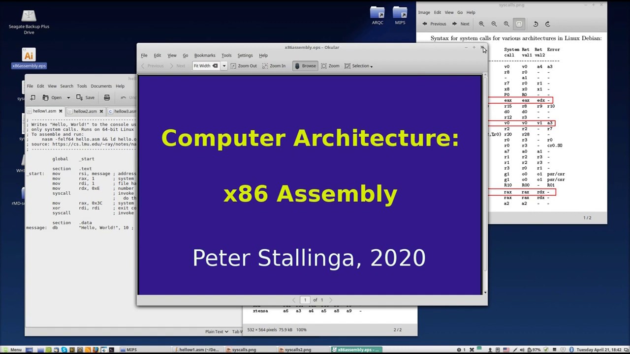 Computer Architecture: X86 Assembly: Hello World (3/3): Printf