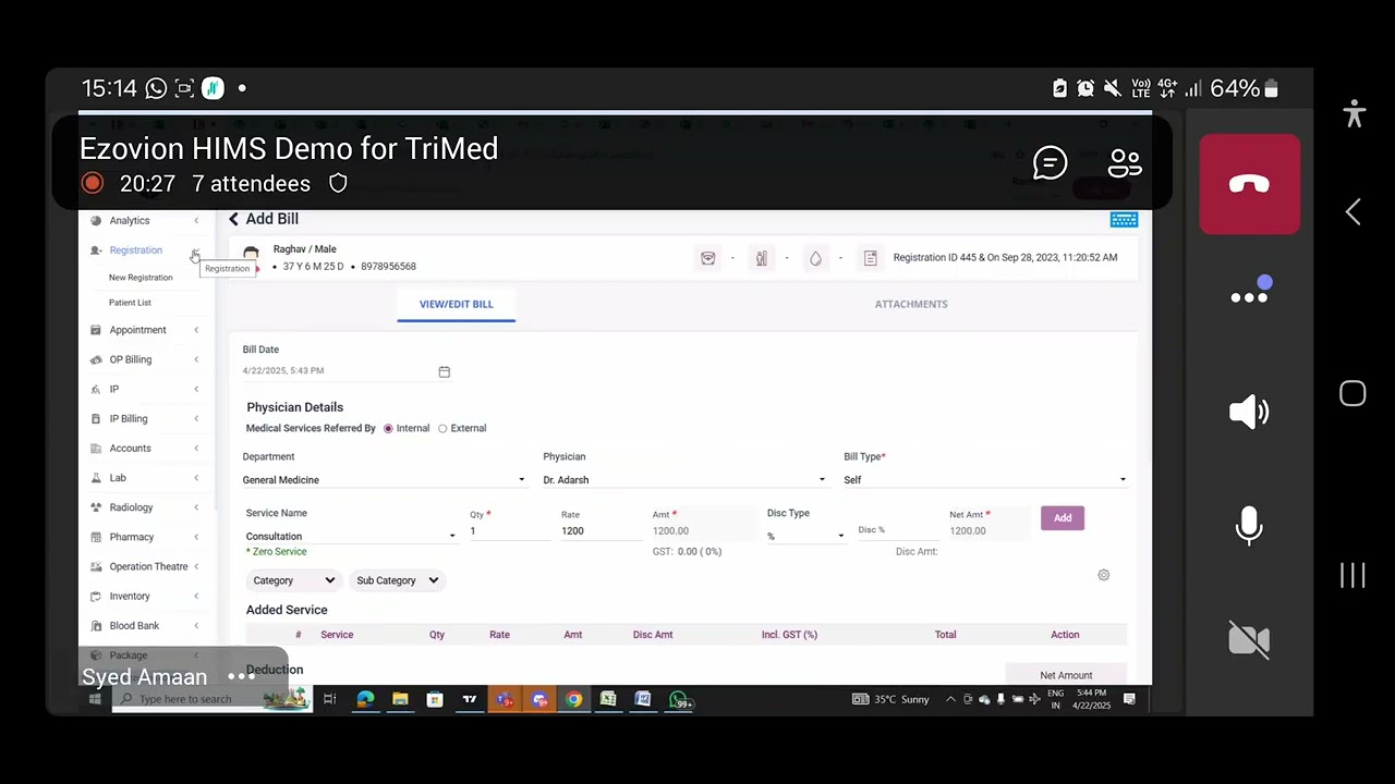A walk through OPD module - EZOVION HIMS - YouTube
