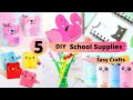 5 DIY School Supplies Easy Crafts/ Handmade School Supplies easy craft Ideas