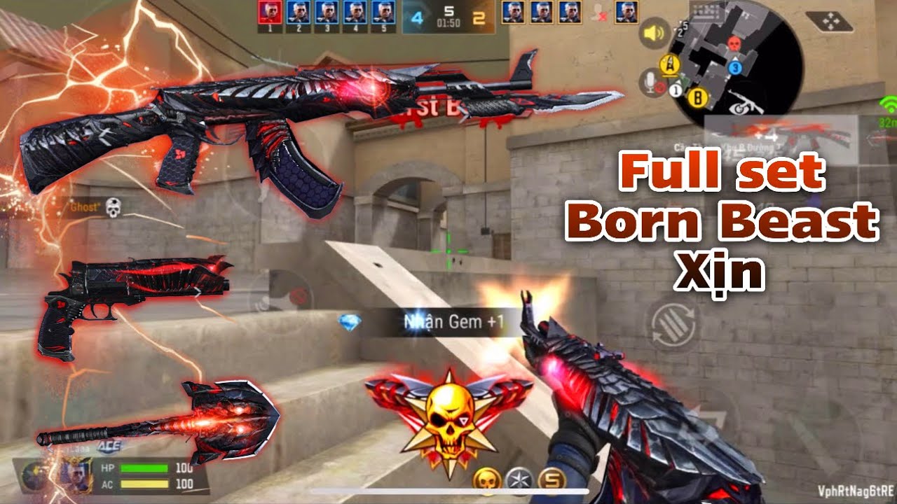 CrossFire:Legends | trên tay Full set súng AK Born Beast vip Vàng xịn