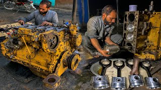 Rebuilding CAT 936E Wheel Loader Full Engine | Amazing Repairing Of CAT 4 Cylinder Engine