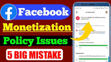 Facebook Policy Issues Remove  | Facebook in Stream ads Monetization Rejected |Facebook Monetization