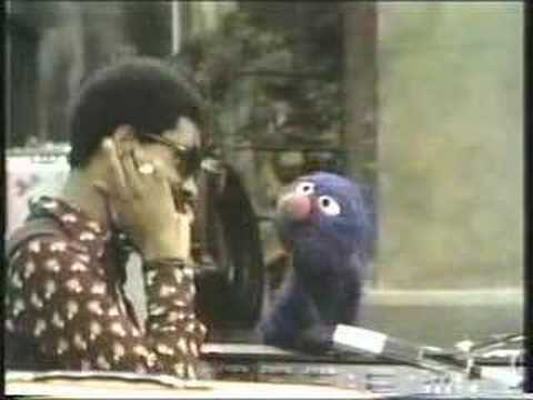 Grover and Stevie Wonder on Sesame Street, 1973