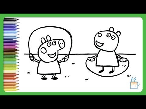 Desenhar E Colorir Peppa Pig Fugindo Do Dinossauro George Pig