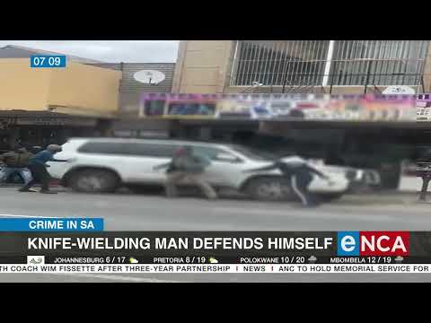 Knife-wielding man defends himself