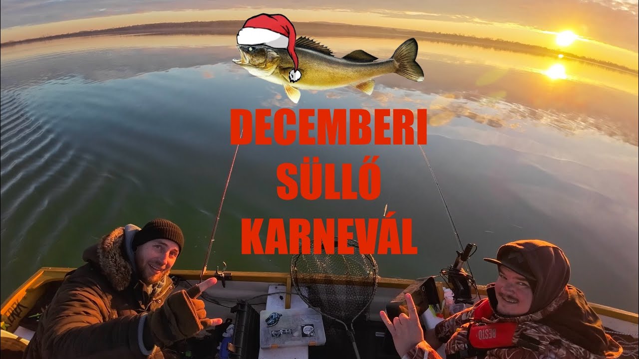 Téli süllő pergetés a Balatonon.