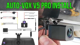 How to mount and install Auto-vox V5 pro Dashcam backup camera