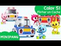 Aprende los colores con minipang  color s1  pintar un coche  minipang tv 3d play