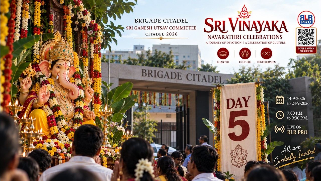 Sri Vinayaka Navarathri Celebrations Day 5 | Brigade Citadel Ganesh Utsav 2026 | RLR PRO