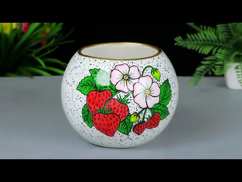 Paper flower vase making - Look like ceramic vase || Pottery making with paper- পেপার দিয়ে ফুলদানি