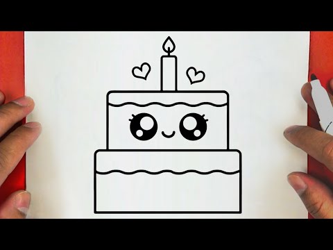 كيف ترسم كعكة كيوت وسهلة خطوة بخطوة رسم سهل تعليم الرسم للمبتدئين