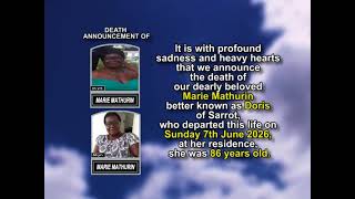Marie Mathurin ~ Short Obituary