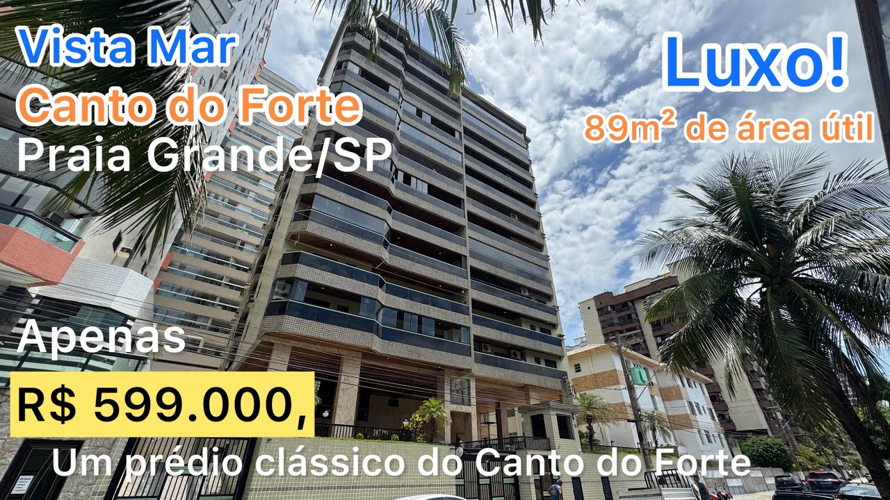 2 dormitórios VISTA MAR Canto do Forte, em Praia Grande/SP. Prédio imponente na melhor rua do Forte!