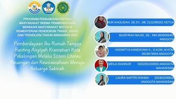PEMBERDAYAAN IBU AISYIYAH: LITERASI KEUANGAN & KEWIRAUSAHAAN | HIBAH PENGMAS KEMDIKTISAINTEK 2025