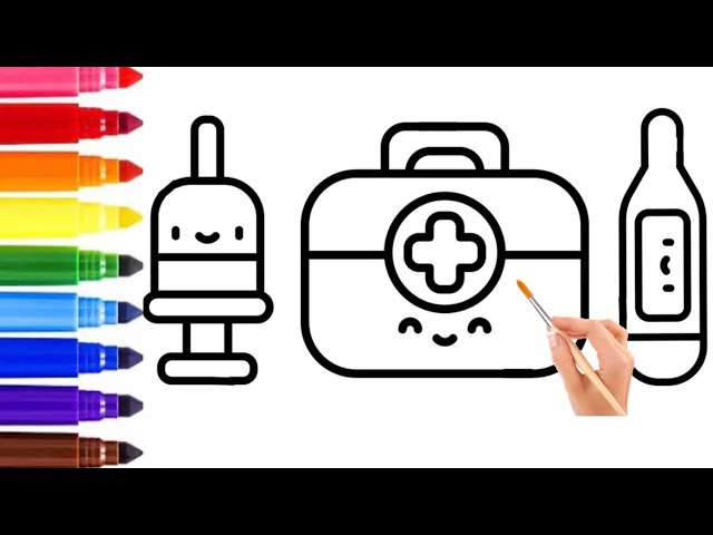 COMO DESENHAR E COLORIR KIT MEDICO PARA CRIANÇAS ❥ TV Kids 