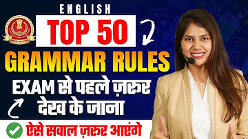 SSC CGL 2024 | SSC CGL Top 50 Rules of Grammar & PYQ Practice | Grammar rules for SSC CGL Prelims