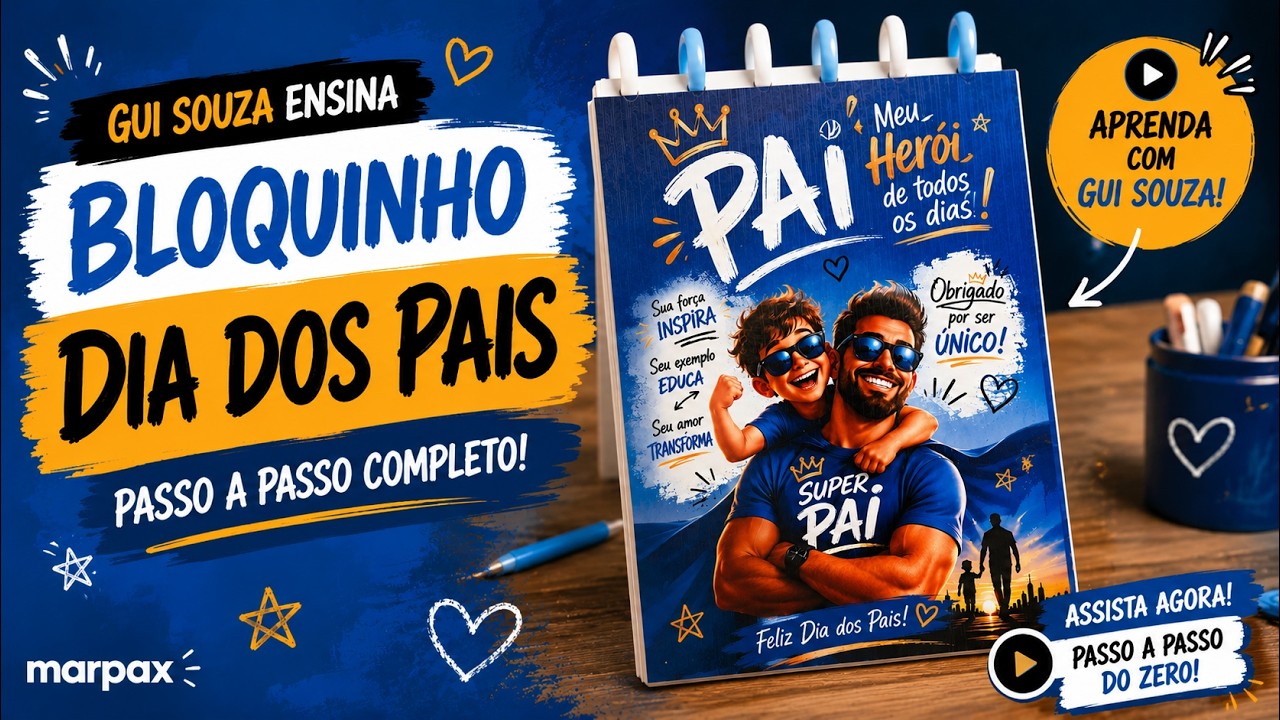 Capa: Projeto bloquinho de dia dos Pais - Encadernadora de Disco🩷