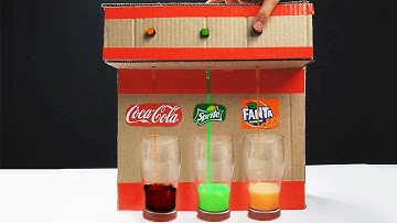 How to Make Coca-Cola, Fanta, Sprite Vending Machine From Cardboard With DC Motor