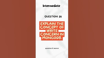 Explain the Concept of Write Concern in MongoDB #shorts #ytshorts #codewithchitra