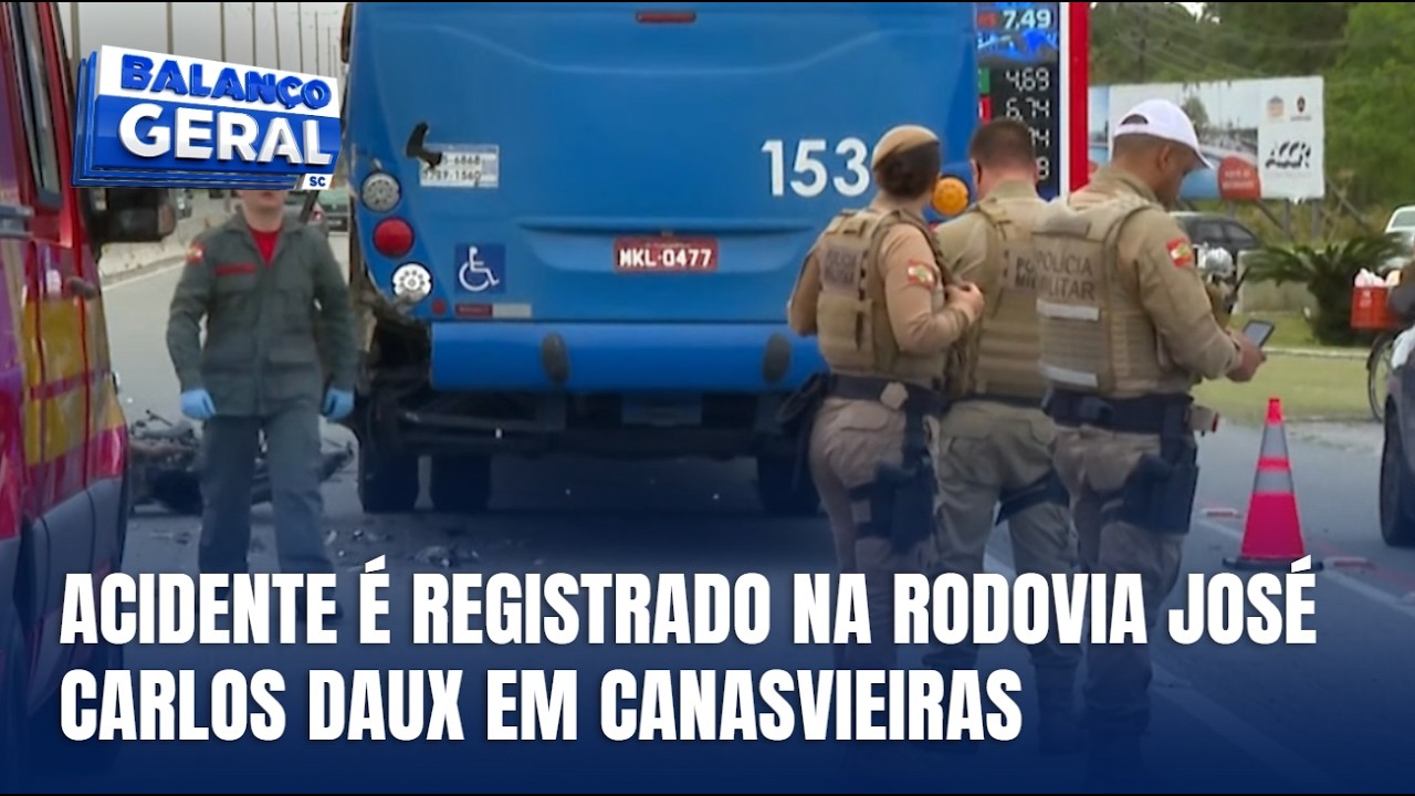 Acidente é registrado na Rodovia José Carlos Daux, em Canasvieiras