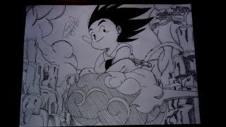 Speed Drawing - Kid Goku /? (Dragon Ball) Parceria