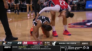 Diggins-Smith Gets Nose Swiped, Refs Say "Play On" After Official Review | Mercury vs Mystics #WNBA