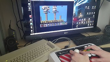 Commodore 64 joystick with 3 buttons