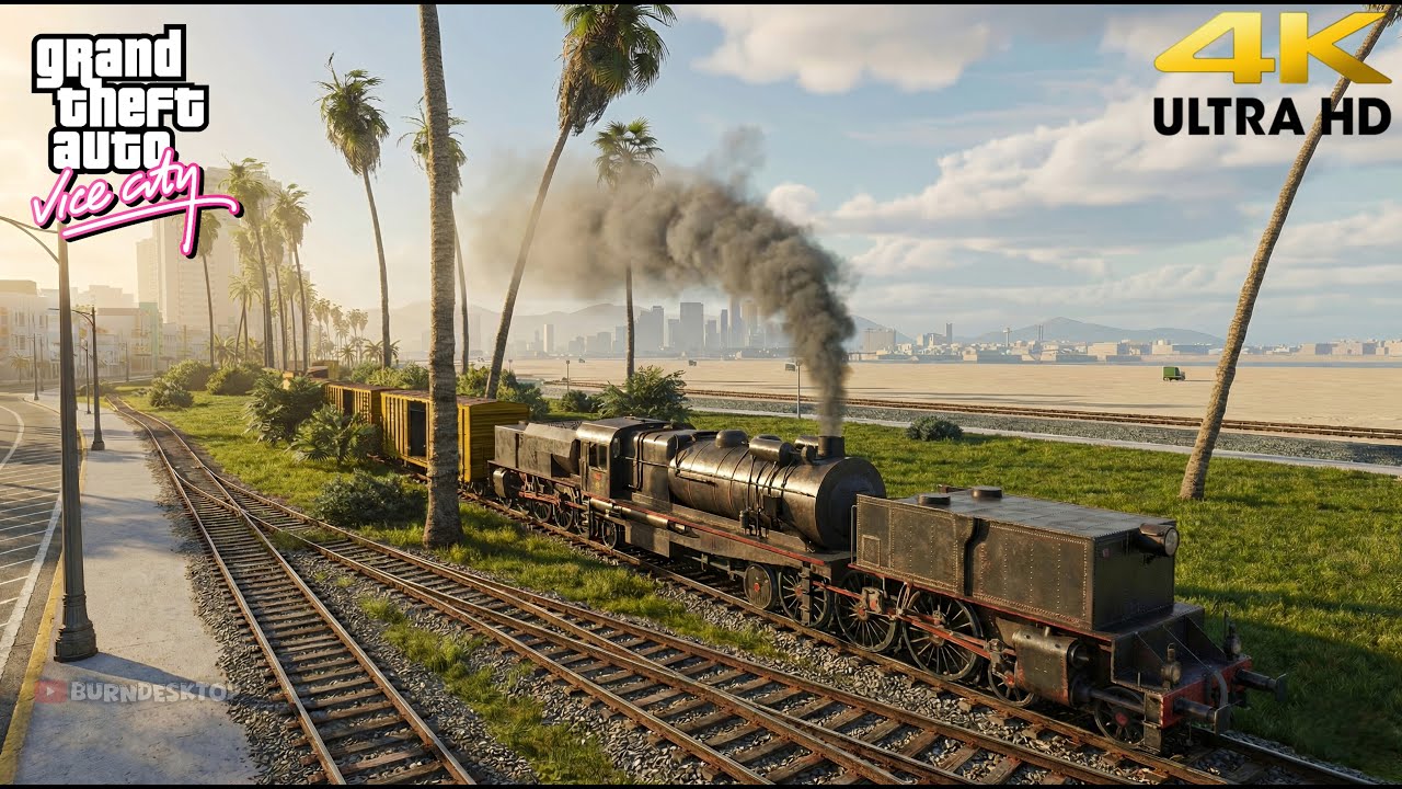 Epic Steam Freight Train Journey from Los Santos to Vice City in GTA V | RENFE 462-0406