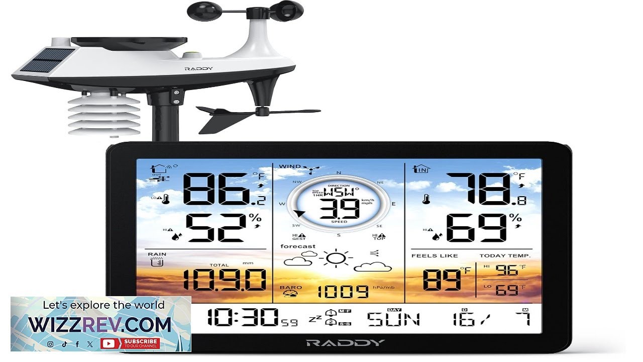 Raddy AG7 Weather Station Wireless Indoor Outdoor Thermometer 7.4'' Digital Color Display Review