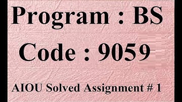 AIOU Code 9059 Solved Assignment No 1 Spring 2024 | Baloch Academy