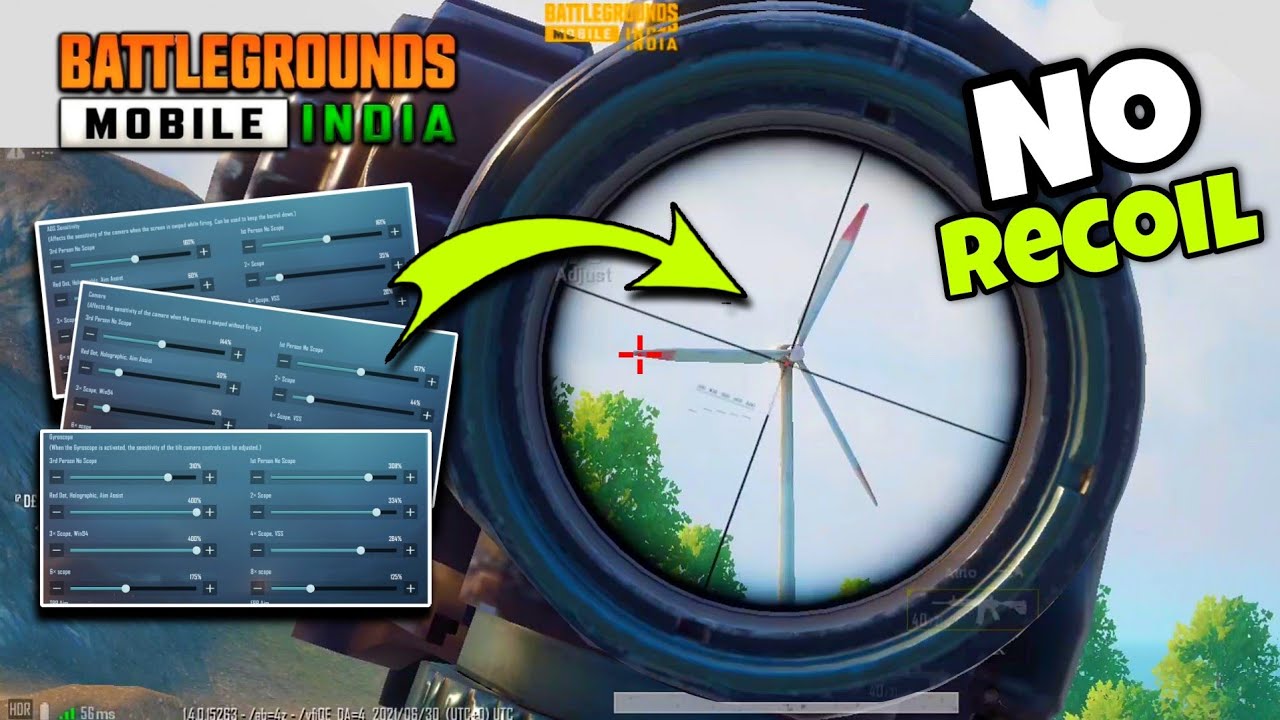 BGMI BEST SENSITIVITY SETTINGS FOR ZERO RECOIL 🔥 NON GYROSCOPE HOW TO CONTROL RECOIL | PRO SETTINGS