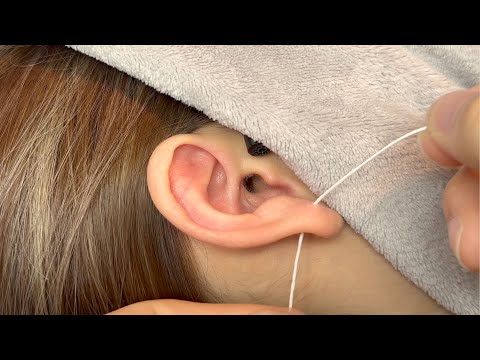 ASMR Ear Cleaning | Earrings Hole Flossing Sound