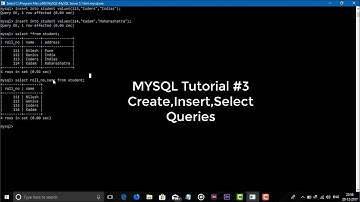MYSQL Tutorial #3 Create, Insert, Select Queries