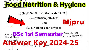 Co curricular | food nutrition and hygiene bsc 1st year 1st semester | mjpru answer key 2025