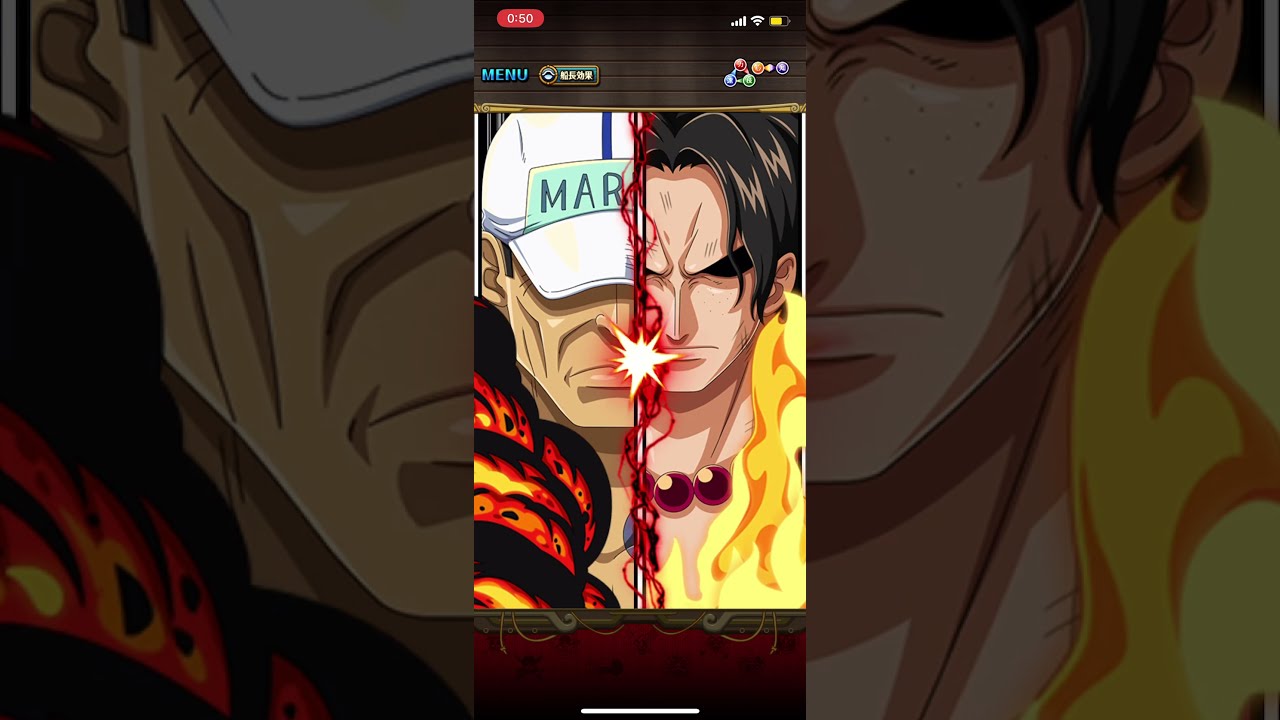 トレクル エースvs赤犬 サカズキ 必殺技 Shorts Youtube