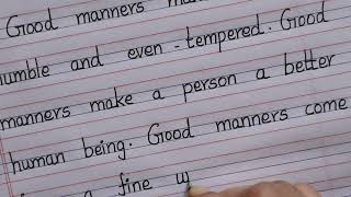 Good Manners / Neat and Clean handwriting / calligraphy / writing practice / English #103