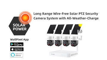 Long Range Wire-Free Solar PTZ Security Camera System with All-Weather-Charge