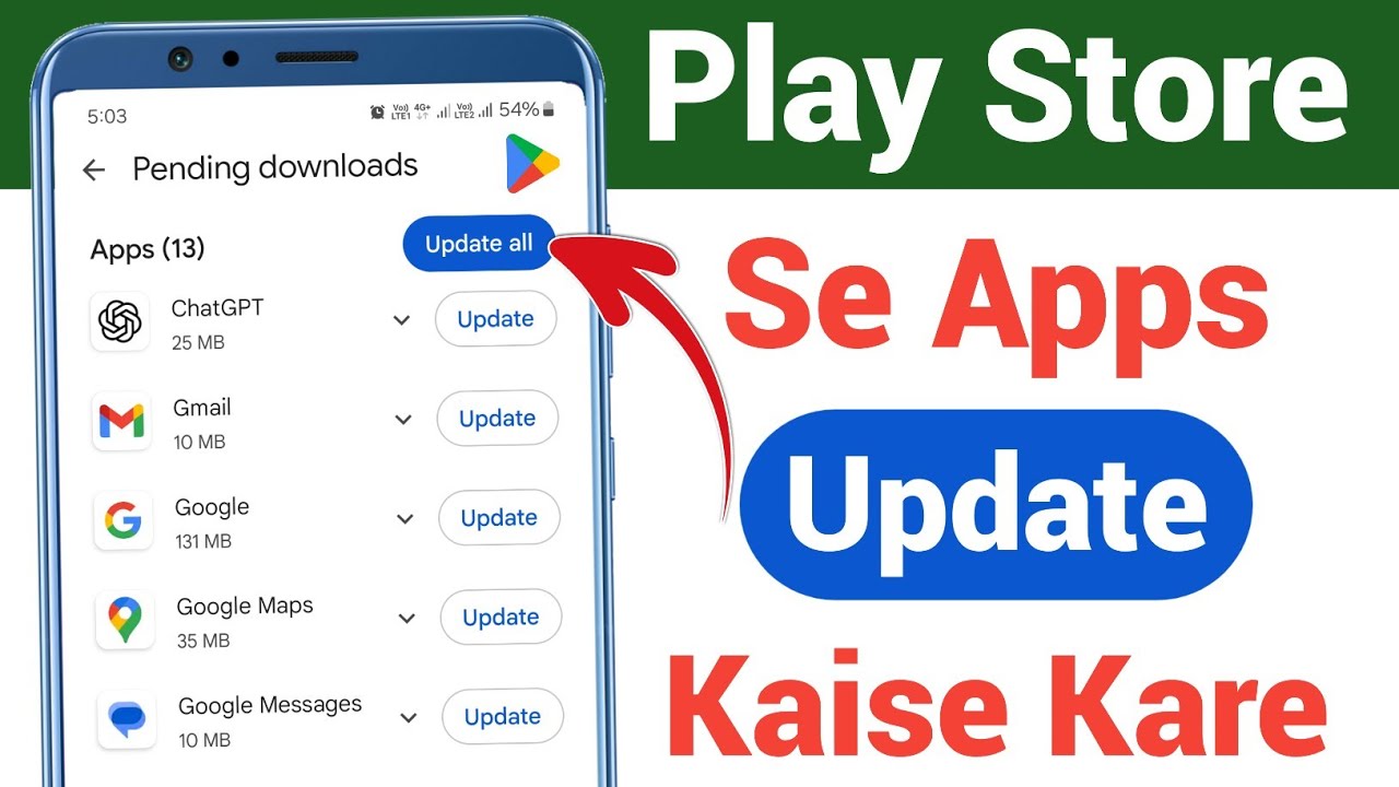 Play store se app update karne ka tarika | Update All Apps at Once ...