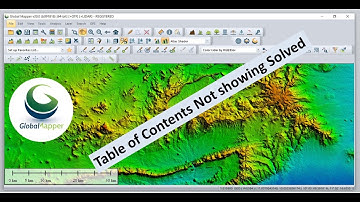 Global Mapper: Restore Table of Contents in Global Mapper | Control Center not Showing